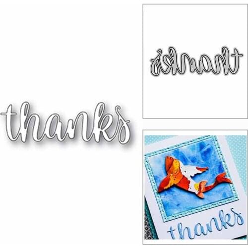 New Thanks Manuscript Words 2020 Metal Cutting Dies for DIY Scrapbooking and Card Making Decorative Embossing Craft No Stamps