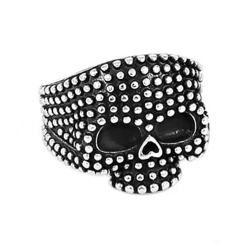 Fashion Skull Band Biker Signet Nails Ring Stainless Steel Jewelry Punk Motor Biker Skull Ring Men Women Wholesale SWR0655A