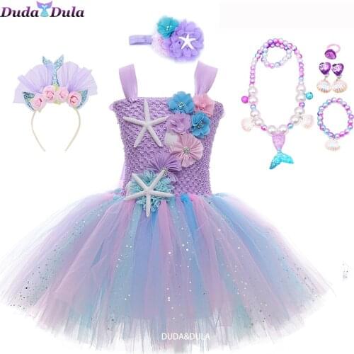 Girls Clothing Kids Clothes Birthday Dresses Little Mermaid Fancy Dress Up Girls Christmas Party Long Gown Mermaid Costume Girl