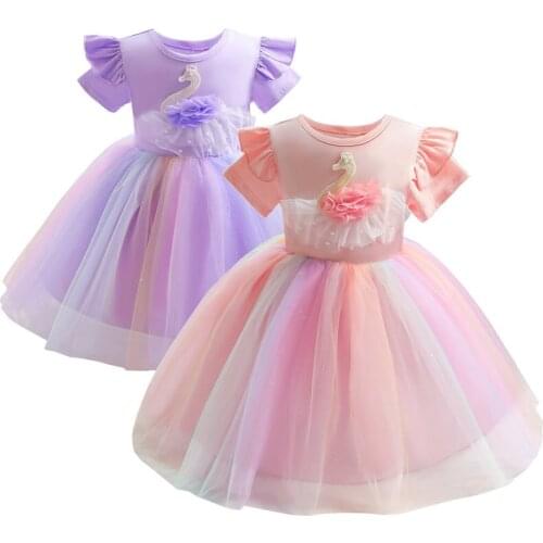 Aitonoble Summer New Costume Gilrs Dress Girls Dress Princess Dress KidsSkirt Cosplay Dress For Girls With a Gift Bag