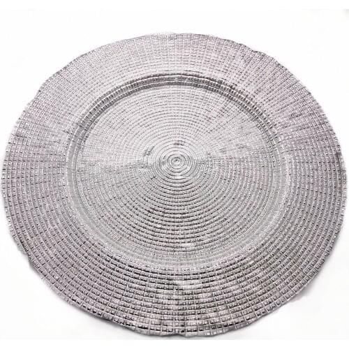 New Arrival Glass Beautiful Design Charger Plate For Wedding Party Fancy Event Decoration Plates