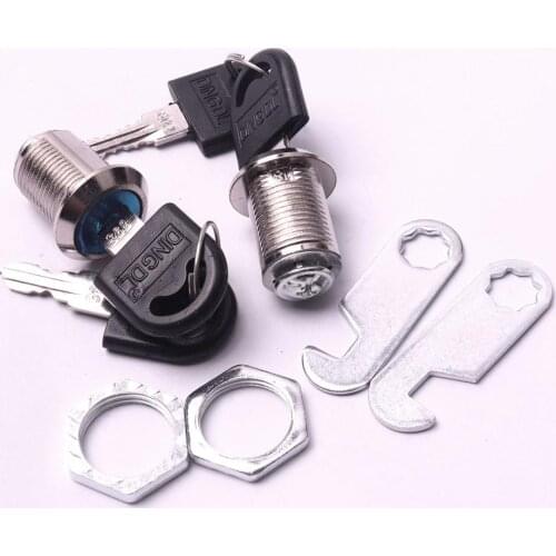 NEW 10PCS 20mm Cam Lock For Door Cabinet Mai lbox Drawer Lock With 20PCS Keys DIY Cabinet Tools 46*15*1.9mm