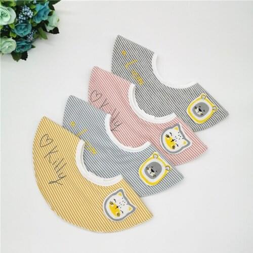 Ins new cotton children waterproof bib 360 round infant cartoon animal shapes children increased bibs