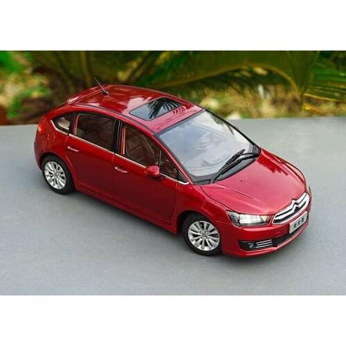 Original Authorized Authentic alloy 1:18 Citroen C-Quatre Red Hatchback New sega Alloy Toy Car Miniature for gift, collection