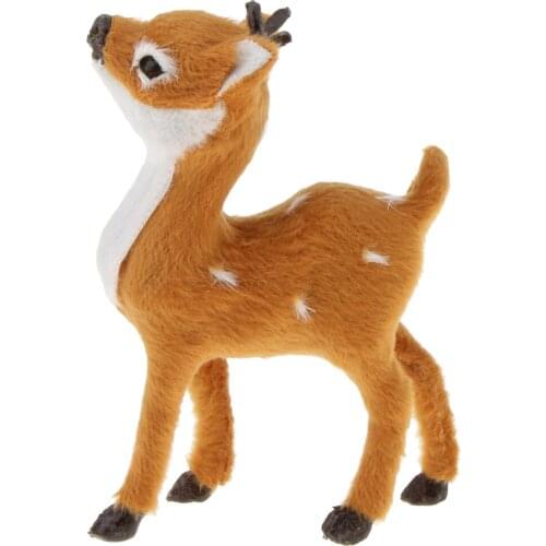 Lifelike Christmas Small Reindeer Elk Deer Doll Model Window Decor Ornament