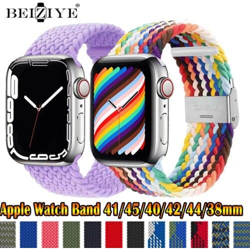 Braided nylon strap For apple watch series 6 SE 5 4 3 2 42mm 44mm Adjustable bracelet replacement wristblet for iWatch 38mm 40mm