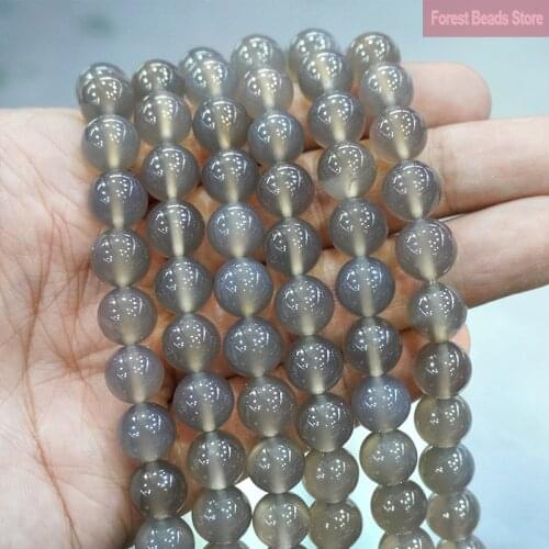 Quality Gray Agates Loose Beads Natural Stone 15" Strand 4 6 8 10 12 14MM Pick Size for Diy Jewelry Making Wholesle