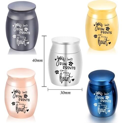 Cremation Urn Aluminum Alloy Metal Dog Claw Love Remember Jar To Commemorate The Deceased Relative/Pet With Velvet Bag