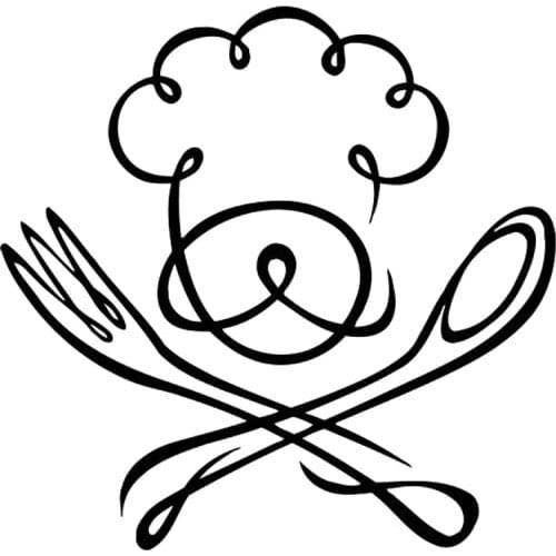 14.8cm*14.5cm Cook Cafe Decor Car Styling Stickers Decals Vinyl