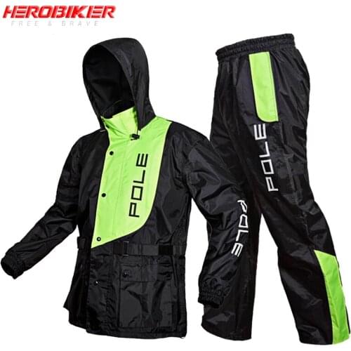 Waterproof Motorcycle Rain Suit Raincoat+Rain Pants Poncho Motorcycle Rain Jacket Motorbike Riding Rain Coat Motorcycle