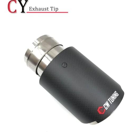 1Piece Universal Matt Carbon Fiber Exhaust Tip/Stainless Steel Muffler pipe For Car Exhaust Pipe