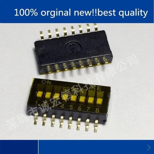 10pcs 100% new and orginal real stock 8-bit patch code switch 1.27MM pitch 8P code switch