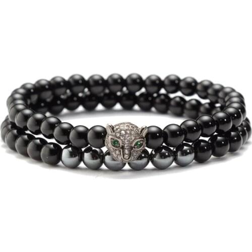 2021 Trendy Mens Bracelet Luxury Set Couple Jewelry Handmade Classic Frosted Stone Beaded Ladies Bracelet Jewelry Gift Pulsera