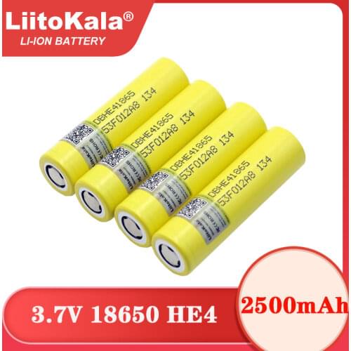 2021 Liitokala New Original HE4 18650 2500mAh Li-lon Battery 3.7V Power Rechargeable batteries