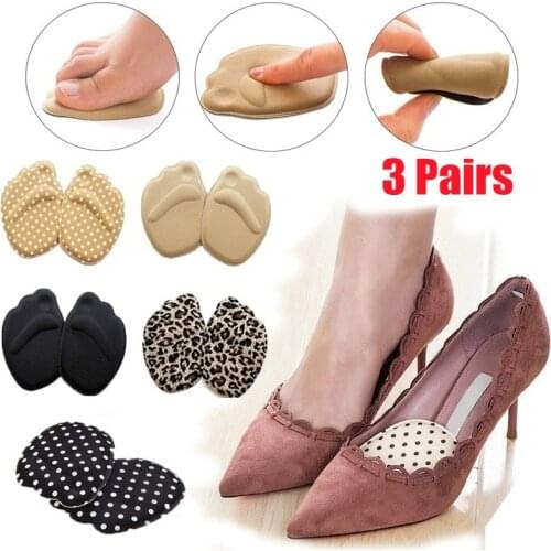 3 Pair Useful Sole High Heel Foot Cushions Forefoot Anti-Slip Insole Breathable Shoes Women Protection Foot Pad Supports Inserts