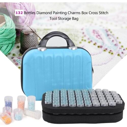 Diamond Painting 132 Bottles Tools Container Storage Bag Carry Case Daimond Painting Bag Embroidery Accessories Double Layer