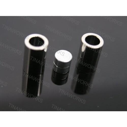 Free Shipping 40 Sets Strong Silver Tone Brass Jewelry Magnetic Tube Clasp End Cap Dia. 5mm