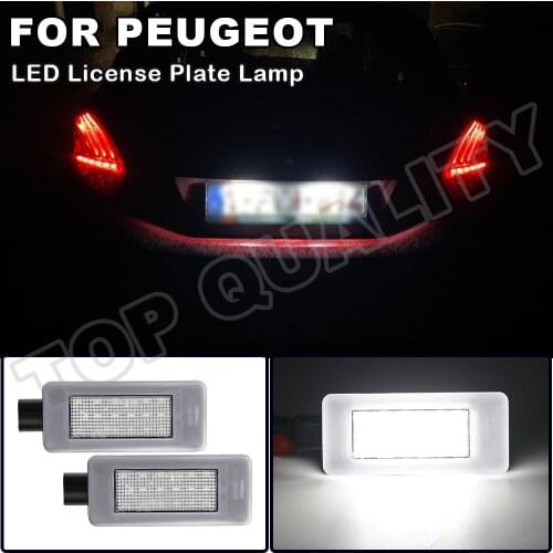 Canbus White LED Number License Plate Lights For Peugeot 207 CC 208 12-16 3008 2008 308 MK2 For Citroen C5 III2008- 9682403680