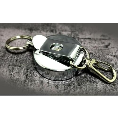 A322 all metal steel wire nylon easy pull buckle key chain easy pull anti-theft and anti-lost retractable key chain