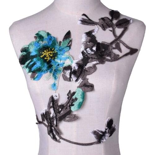 Embroidery Flower Patch Applique For Women Dress Diy Clothing Stage Costumes Decoration Sew On Accessories Patches