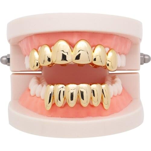 New Teeth Grillz Hip Hop Iced Out Top & Bottom Tooth Set For Men Women Grills 3 Colors Fashion Irregular Tooth Grillz Jewelry
