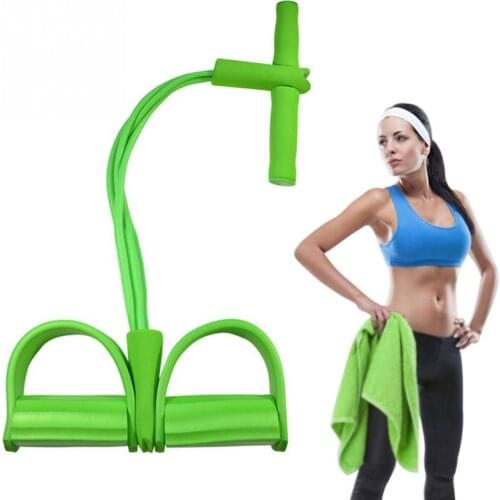 Fitness Resistance Bands 4 Tube Strong Latex Elastic Pedal Exerciser Pilates yoga fitness equipment