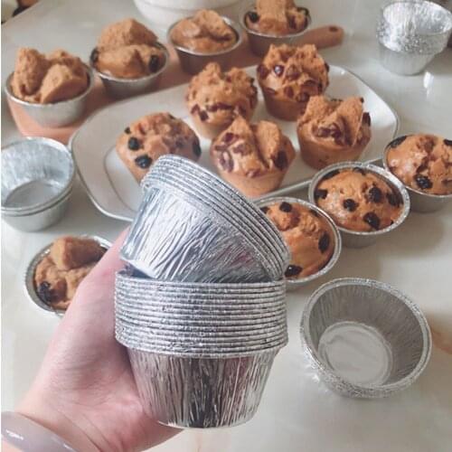 Cake Mould For Steamer Cake Mould Egg Tart Cup Large Disposable Tin Foil Material High Temperature Resistant 40 Household