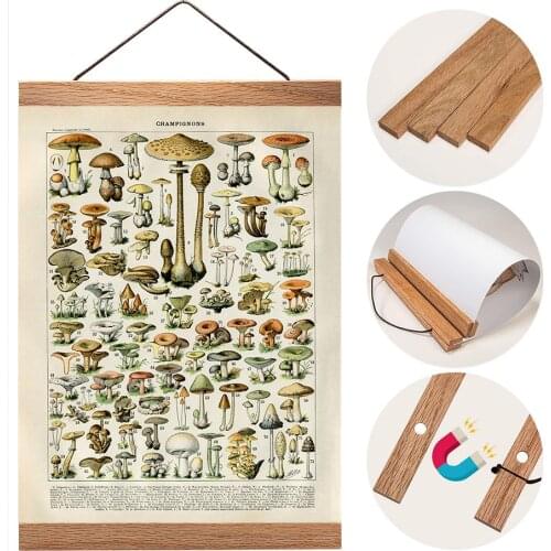 Magnetic Hanger Wood Photo Frames 40x60 50X70 DIY Teak Pine Kit for Vintage Canvas Painting Poster Picture Wall Art Home Decor