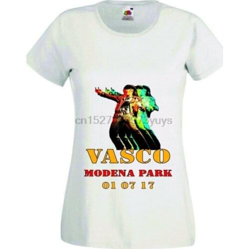 T-Shirt Donna VASCO ROSSI MODENA PARK S-M-L-XL col. NERO-BLU-BIANCO-GIALLO-ROSSO