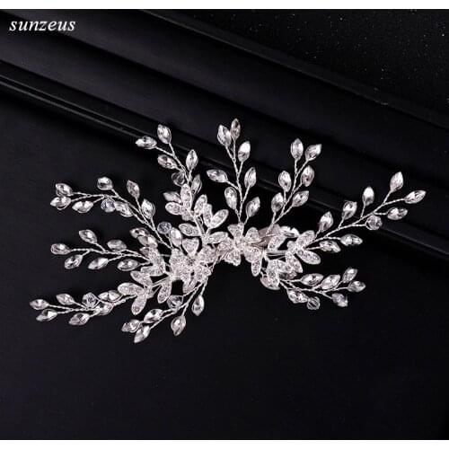 Crystal Headpiece Brides 2019 New Design Silver Wedding Head Accessory With Clip SQ0335