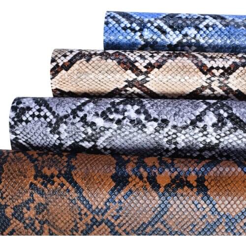 50*138cm PU Snake grain artificial faux leather fabirc for bags making DIY handmade decoration