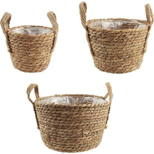 Natural Rattan Flower Baskets Home Decor For Outdoor And Indoor Durable High Quality With Plastic Lining Garden Supplies Pots