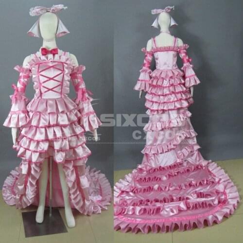 Anime Chobits Chii/Eruda Cosplay Costume Pink Fashion Layered Dress Female Role Play Clothing High-End Custom Make