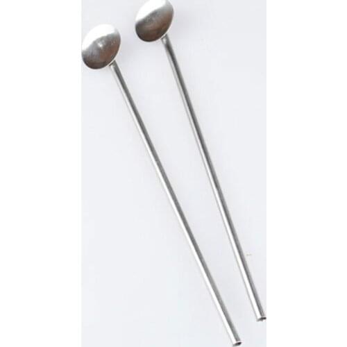 19cm Stainless Steel Thicken Stainless Steel Round Spoon Straw Stirring Rod Drinking Straws 10pcs/lots