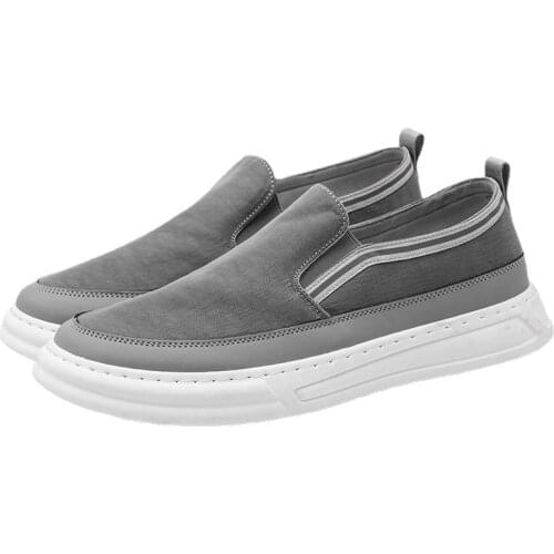 2021 New Mens Shoes Canvas Shoes Casual Shoes Outdoor Cloth Shoes Black Breathable Shallow Mouth Flat Round Head