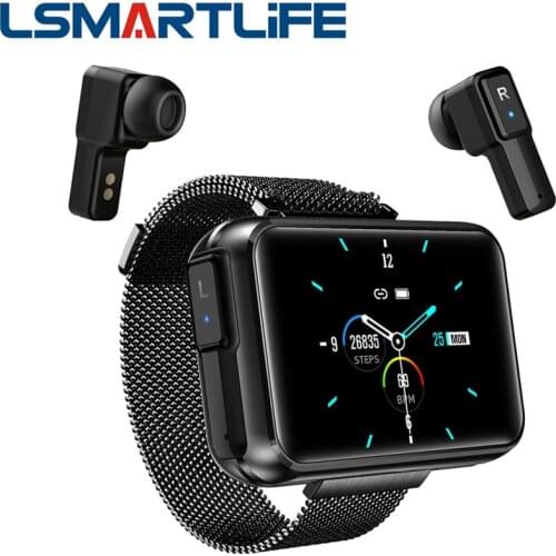 T91 1.4 Inch Screen Smart Watch with TWS Wireless Earphones Bluetooth Call Weather Smartwatch Men