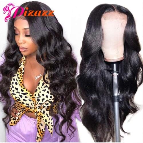 HD Transparent Lace Front Human Hair Wigs For Black Women Preplucked 13X4 Brazilian Body Wave Lace Frontal Wig Pizazz Remy Hair