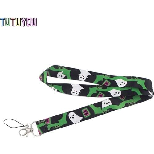 PC2585 Lovely White Ghost Creative Lanyard Badge ID Lanyards Mobile Phone Rope Key Lanyard Neck Straps Accessories