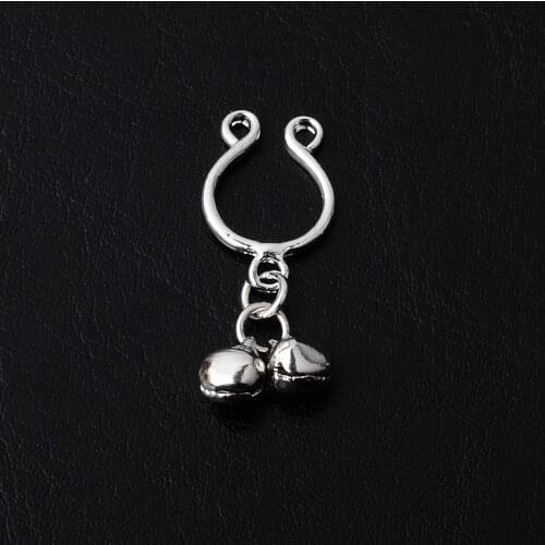 Nipple Clamps Sexy Fake Nipple Piercing Clip Women Body Screw Bell Pendant Fake Nipple Ring Jewelry Casual Girls