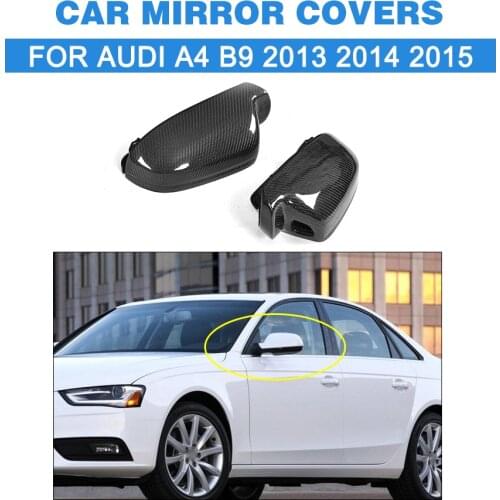 Carbon Fiber Full replacement Rearview Mirror Caps With Side Assist for Audi A4 B9 2013 2014 2015 Rearview Mirror Caps