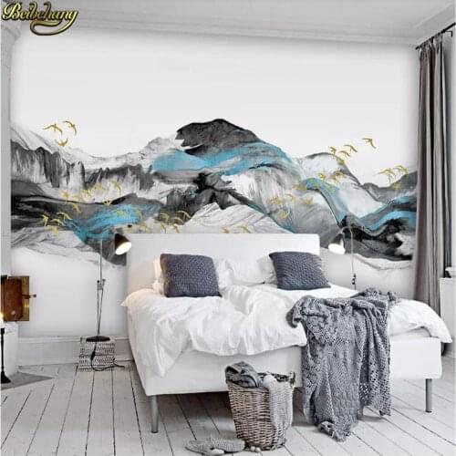 Beibehang custom Abstract ink landscape painting wallpapers for living room Photo Wall paper Murals Bedroom Backdrop Home Decor