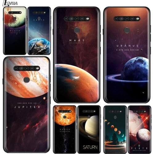 Solar System Planets Earth for LG G8 G8S G8X V30 V35 V40 V50 V60 ThinQ Q60 K40 K50 K51 K61 K71 K92 K62 Soft Black Phone Case