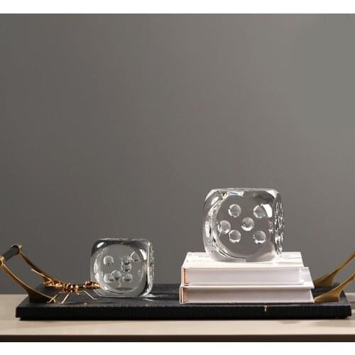 Modern Transparent Crystal Dice Decoration Hotel Club Soft Ornaments Center Exhibition Hall Living Room Coffee Table Accessories