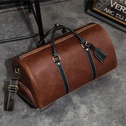 Soft PU Leather Gym Bag Travel Bags Shoes Storage Men Women Fitness Handbag Dry Wet Shoulder Tote Sac De Sporttas 2019 XA223D