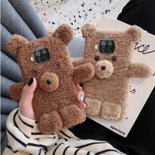 Warm Phone Case for Xiaomi Mi 10T Lite 5G 6.67 inch Luxury Cute Hariy Bear Cover for Xiaomi Mi10T Mi10 T Lite Cases