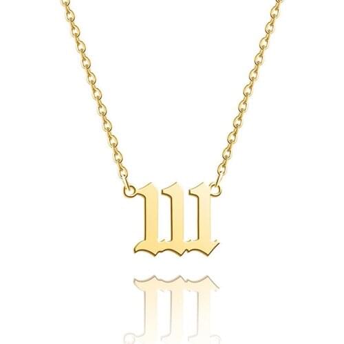 Trendy 111 222 333 444 555 666 777 888 999 Number Neclace For Women Men Gold Silver Color Womens Pendent Naclace Jewelry Gift