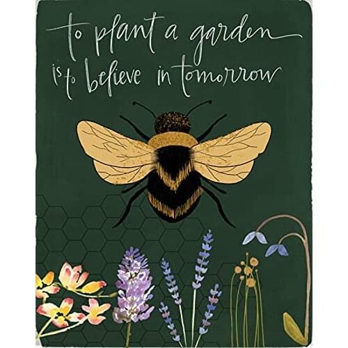 Vintage Tin Sign to Plant A Garden is to Believe in The Bees of Tomorrow 8x12inch Metal Tin Sign/Metal Plaque Metal Sign