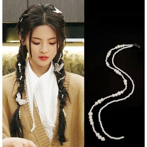 Pearl Tassel Braided Hair Chain Hairpin Womens Fashion Trend Tied Hair Dirty Braided Hair Headdress Hairpin Hair Accessories