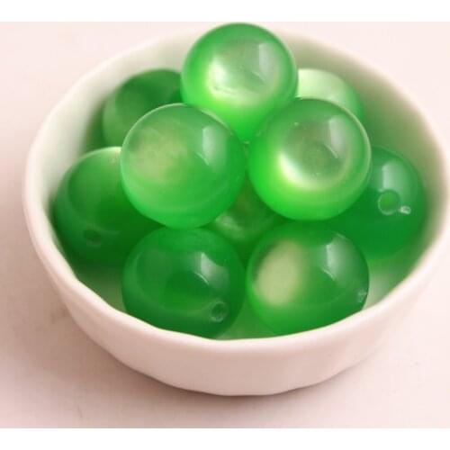 Kwoi vita Green Color Fashion New 100pcs/lot 20mm Resin Beads Chunky Acrylic beaded for jewelry making