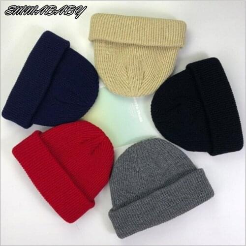 1pc Unisex Men Women Beanie Hat Warm Ribbed Winter Turn Ski Fisherman Docker Hat